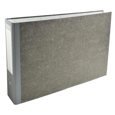 Afbeelding van Ordner met hefboom marmer grijs, rug 80 mm A3 horizontaal Exacompta