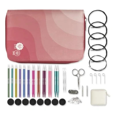 Afbeelding van KnitPro Zing verwisselbare naaldenset paren rondbreinaalden 11x13 cm met accessoires Regal set, kleurgecodeerd voor beginners, professionals en cadeauset