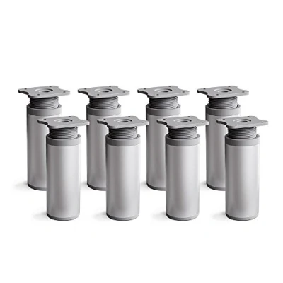 Afbeelding van sossai® design meubelpoten MFR1 set van 8 in hoogte verstelbaar Rond profiel: 40 x mm Kleur: alu Hoogte: 60 (+ 20 mm) Inclusief hoogwaardige houtschroeven