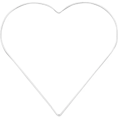 Afbeelding van GLOREX 6 1294 402 metalen frame hart om te knutselen ca. 28 cm, gecoat in wit, ideaal voor dromenvangers, macramé, wanddecoratie en bloemisterij