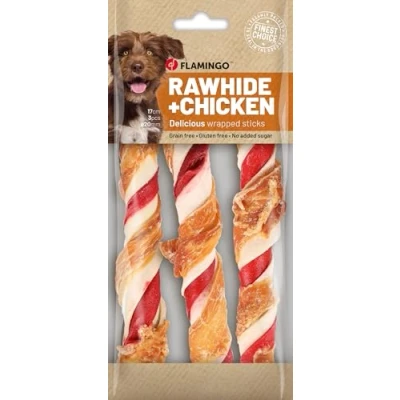 Afbeelding van Flamingo R&#039;hide Snack Honden Staaf Multicolor Met Kip 20mm 17cm 3st 130gr 210727