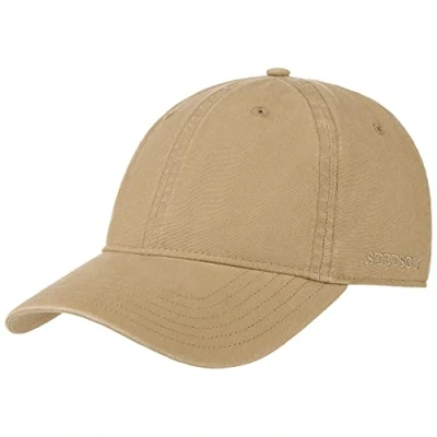 Afbeelding van Stetson Ducor Sun Guard Fullcap Dames/Heren katoenen cap fitted UV bescherming met klep achterkant gesloten voor Lente/Zomer XXL (62 63 cm) donkerbeige