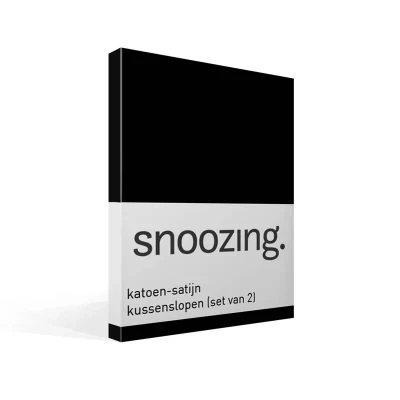 Afbeelding van Snoozing Katoen satijn Kussenslopen 2 stuks 60x70 cm Zwart