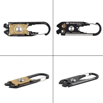 Afbeelding van 20 in 1 Multipocket Tool I Functies RVS Multitool Sleutelhanger Survival