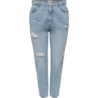 Afbeelding van Only Jeans Onljanet Reg Boyfriend Ank Dnm Dot 15249942 Light Blue Denim Dames Maat W27 X L32