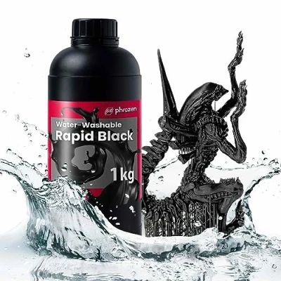 Afbeelding van Phrozen Waterwasbare 3D Printer Resin 405nm Standaard hars voor LCD/MSLA/DLP UV Uithardend, gemakkelijk te printen Zwart (1kg)