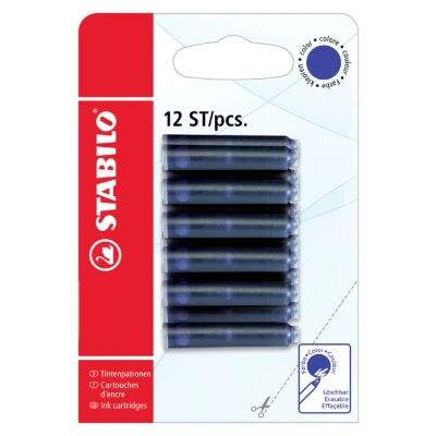 Afbeelding van Inktpatroon STABILO blauw blister à 12 stuks