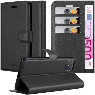 Afbeelding van Cadorabo Hoesje geschikt voor Oppo A92s in PHANTOM ZWART Beschermhoes met magnetische sluiting, standfunctie en kaartvakje Book Case Cover Etui