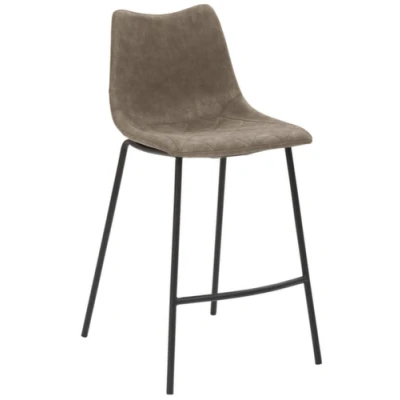 Afbeelding van barkruk zitting H 650mm kunstleer vintage modderkleurig