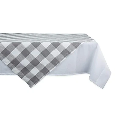 Afbeelding van DII Buffalo Check Collection, Klassiek Boerderij Tafelkleed, Topper, 40x40, Grijs &amp; Wit