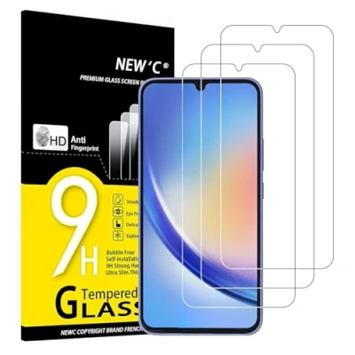 Afbeelding van NEW&#039;C 3 Stuks, Screen Protector voor Samsung Galaxy A34 5G, Gehard Glass Schermbeschermer Film 0.33 mm ultra transparant, resistent
