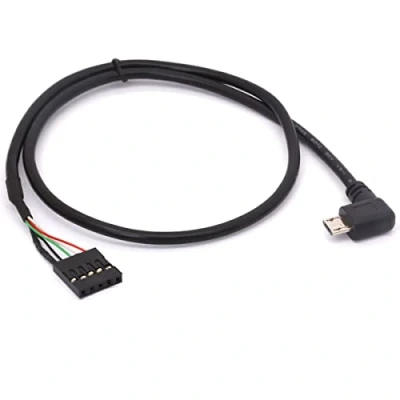 Afbeelding van CALANDIS USB Header naar Micro Dupont kabel, 90 graden rechte hoek Mannelijk 5 pins moederbord vrouwelijke adapter verlengde kabel 50cm/1.5FT (Micro Graden)