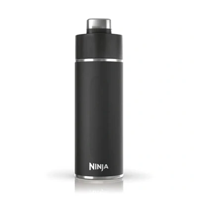 Afbeelding van Ninja Thirsti Waterfles en Veldfles 700 ML met Lekvrij Deksel. Koolzuurhoudende, Koude Warme Dranken. Ideaal voor Reizen &amp; Sporten, Drievoudig Geïsoleerde, Roestvrijstalen Fles, Zwart, DW2401EUUKBK
