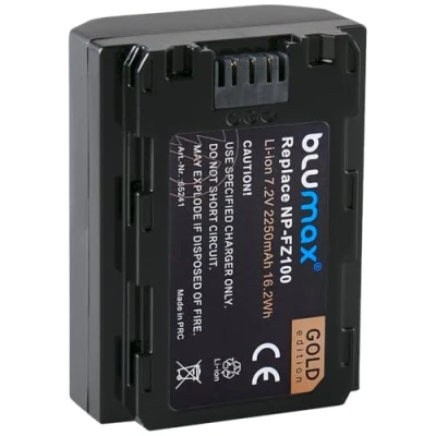 Afbeelding van Blumax batterij vervangt Sony NP FZ100 2250mAh met Sanyo cellen compatibel Alpha A1 / ILCE 6600 7C 7R3, 7MK3 7III 7R IV/Alpha 9 II A9S A9R.