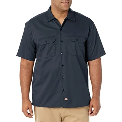 Afbeelding van Dickies Werkshirt voor heren met korte mouwen werkkleding, Blauw (Donker marine), XXL