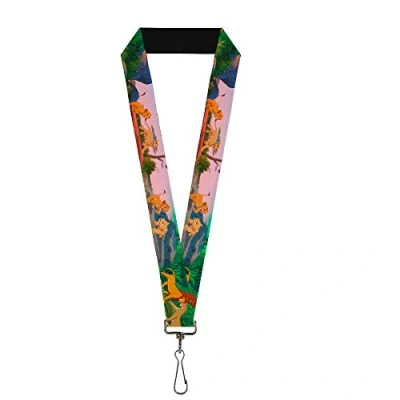 Afbeelding van Buckle Down Lanyard 1 &quot; Lion King Simba &amp; Nala Growing Up Scènes, Meerkleurig, One Size