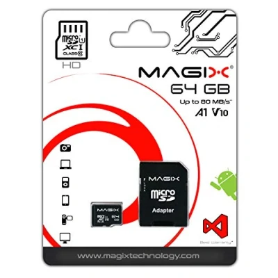 Afbeelding van Magix MicroSD kaart HD Series Class10 V10 Geheugenkaart + SD Adapter , Leessnelheid tot 80 MB/s (64GB)