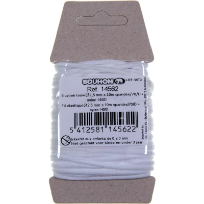 Afbeelding van Bouhon elastiek touw, nylon, ft 2,5 mm x 10 m, op blister touw