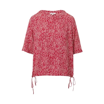 Afbeelding van s.Oliver Gemustertes IM Oshape MIT Tunnelzug AM SAUM Blouse, Dames, Maat: 34, Mohnrot