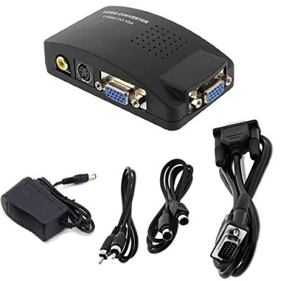 Afbeelding van SOUTHSKY video naar VGA converter svideo adapter voor omzetting van TV/AV/S Video/Cinch/composiet VGA/pc monitor