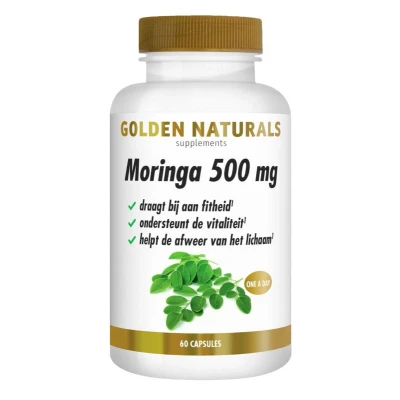 Afbeelding van Golden Naturals Moringa 500mg (60 veganistische capsules)