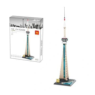 Afbeelding van WANGE Nationale Toren van Canada in Toronto. Montage Architectuur Model met Blokken