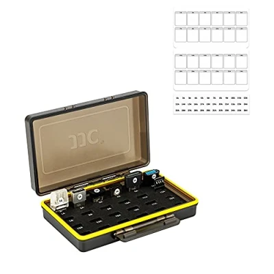 Afbeelding van JJC Mini USB Flash Drive Case Organizer met 24 sleuven voor 20 Type A 3.1 3.0 2.0 schijven en 4 C schijven, waterdichte schokbestendige geheugenstickhouder SanDisk Samsung HP KingSton Thumb Drives