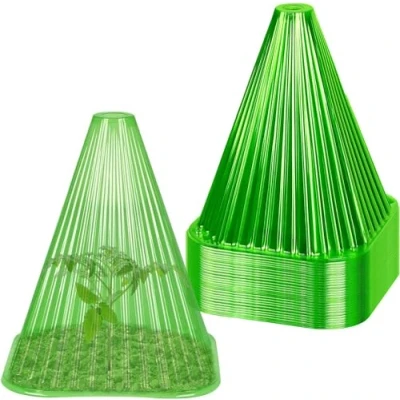 Afbeelding van KAHEIGN 20 stuks tuinplanten klompen, 22 cm x 19 plastic plantenbel cover herbruikbare mini kas voor bescherming tegen zon, sneeuw, vorst, slakken, vogels, kippen, insecten enz. (groen)