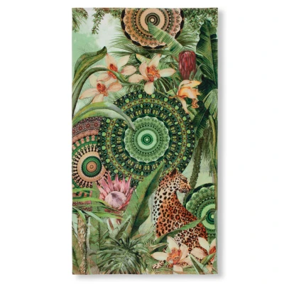 Afbeelding van HIP Strandlaken &quot;tropische print en mandala&#039;s&quot; Groen (100x180 cm) Katoen velour