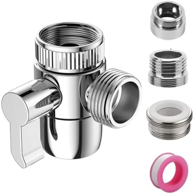 Afbeelding van 3 weg kraan omschakelventiel, omschakelventiel adapter met voor M22 M24 G1/2 kranen