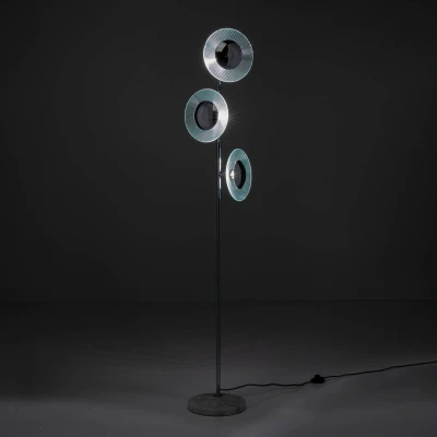 Afbeelding van Kare Ufo Tre vloerlamp, 3 lamps, zilver