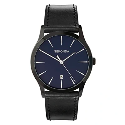 Afbeelding van Sekonda Herenhorloge, kwartshorloge met analoog klassiek display, Zwart, Riem