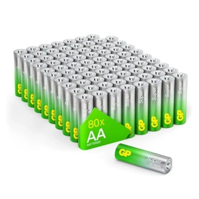 Afbeelding van GP batterijen AA 1,5 V Super Alkaline Longlife G TECH technologie, voorraadverpakking met 80 stuks Mignon