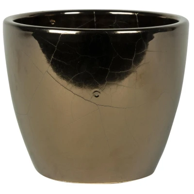 Afbeelding van Steege Bloempot goud Scandinavische look keramiek 18 x 16 cm