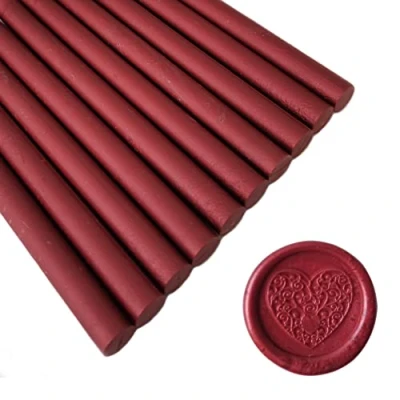 Afbeelding van Amtol 10 stuks nieuwe wijn rode afdichting wax sticks voor zegel stempel, lijm pistool, geweldig bruiloft uitnodigingen, pakketten, kaarten enveloppen, geschenkverpakking rood)