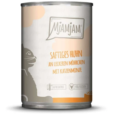 Afbeelding van 6x400g MjAMjAM Sappige Kip op Smakelijke Wortels Kattenvoer Nat