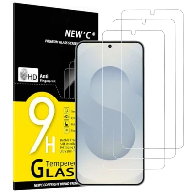 Afbeelding van NEW&#039;C 3 Stuks, Screen Protector voor Samsung Galaxy S25 Gehard Glass Schermbeschermer Luchtbelvrij Ultrabestendig Ultra transparant 9H hardheid glas