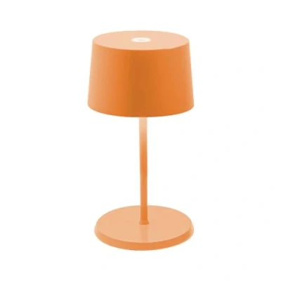 Afbeelding van Zafferano Olivia Mini draadloze led tafellamp, oplaadbaar, dimbare touch acculamp voor binnen en buiten, IP65, lichtkleurtemperatuur: 2700 3000 K, aluminium H22 (Corten)