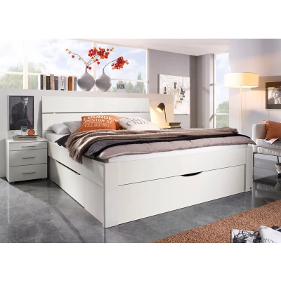Afbeelding van Maxi Bed Butiken met hoofdbord en 3 laden 140 x 200 cm alpine wit