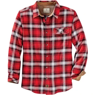 Afbeelding van Legendary Whitetails Overhemd van Buck Camp flanel voor heren, grote maat, rode raceruite, groot