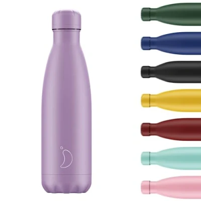 Afbeelding van Chilly&#039;s waterfles Roestvrij staal en herbruikbaar Lekvrij, beslaat niet Pastel All Purple, 500ml