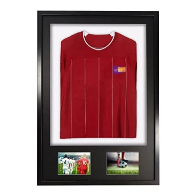 Afbeelding van Vivarti DIY volwassen 3D gemonteerd + dubbel diafragma sportshirt weergaveframe 61 x 91,5 cm zwart frame, zwarte houder, witte rugkaart