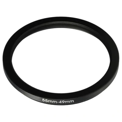 Afbeelding van vhbw Step down ring adapter van 55 mm naar 49 voor cameralens filteradapter, metaal, zwart