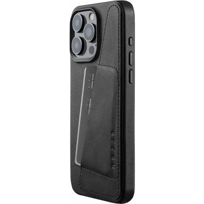 Afbeelding van MUJJO Leather Wallet Case iPhone 15 Pro Max zwart CL 042 BK