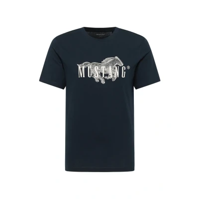 Afbeelding van Mustang Style Austin Tshirt print, Heren, Maat: XL, Blau