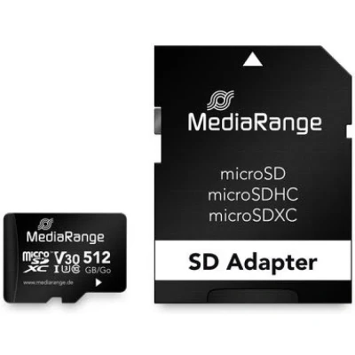 Afbeelding van Micro Sdxc Card 512Gb MR947 Klasse 10 met adapter UHS 1/U3