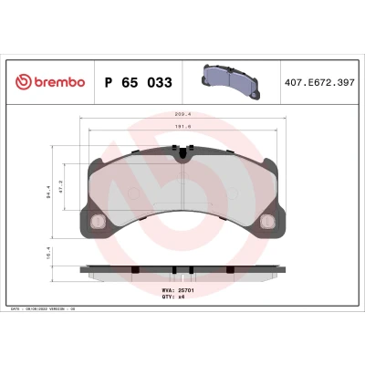 Afbeelding van Brembo Remblokset P 65 033