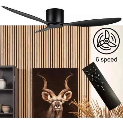 Afbeelding van Freelight Plafondventilator Brezza Ø 132 cm zwart