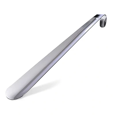 Afbeelding van ACEBON Stabiele roestvrij stalen schoenlepel, 42 cm lang, met gaatjes om op te hangen, eenvoudig transporteren, voor reizen, mannen, vrouwen, kinderen, senioren, zilver