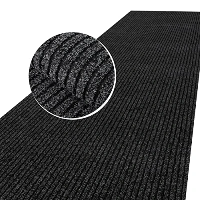 Afbeelding van ANRO Vloermat, vuilvangmat, tapijtloper, hal, schoonloopmat per meter, voor binnen en buiten, entree, op rol, kleur: zwart, 140 x 100 cm